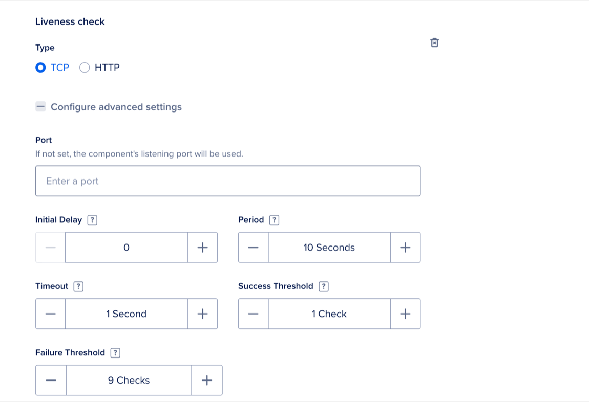 Liveness checks section
