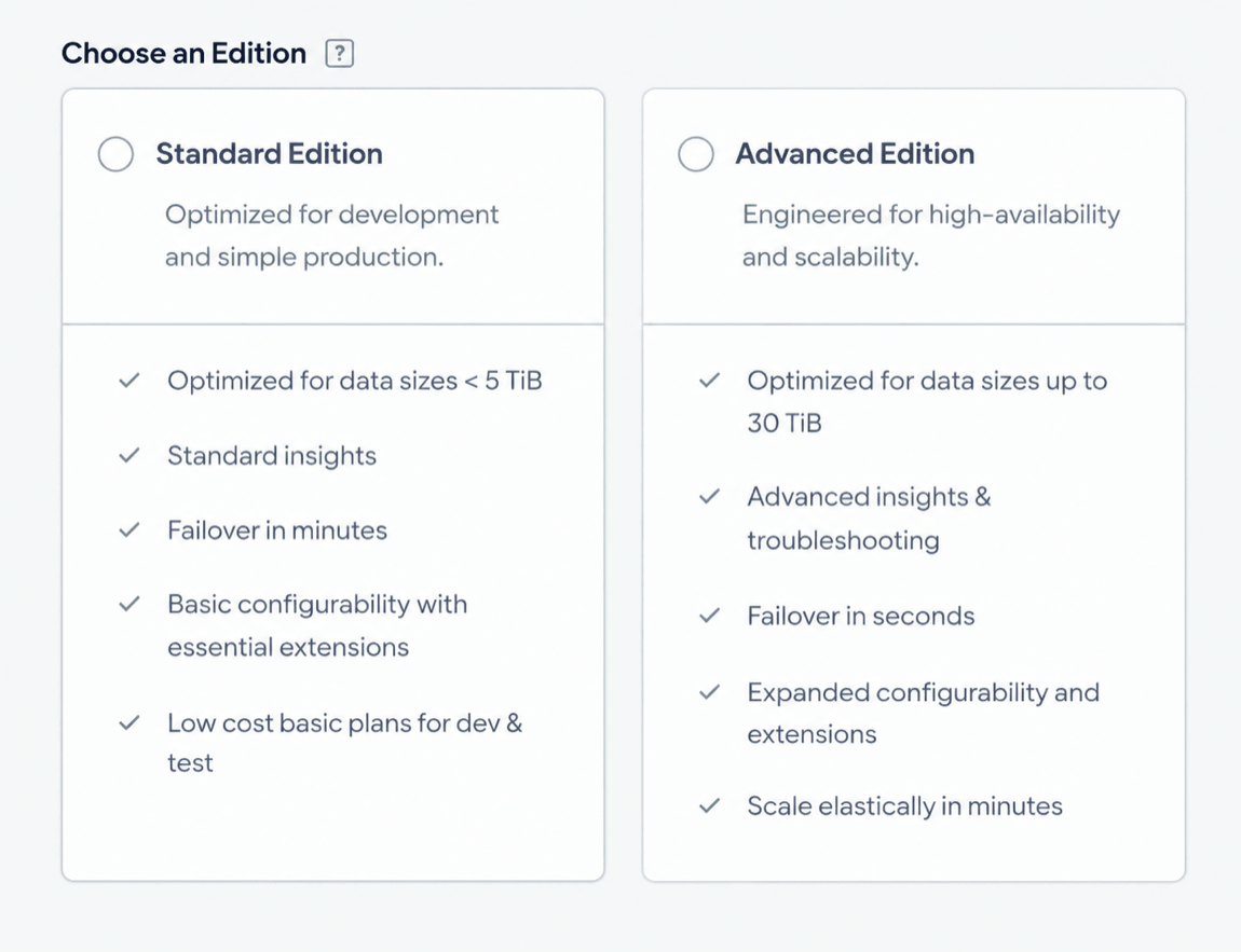 Choose an edition section showing the Standard Edition and Advanced Edition options.