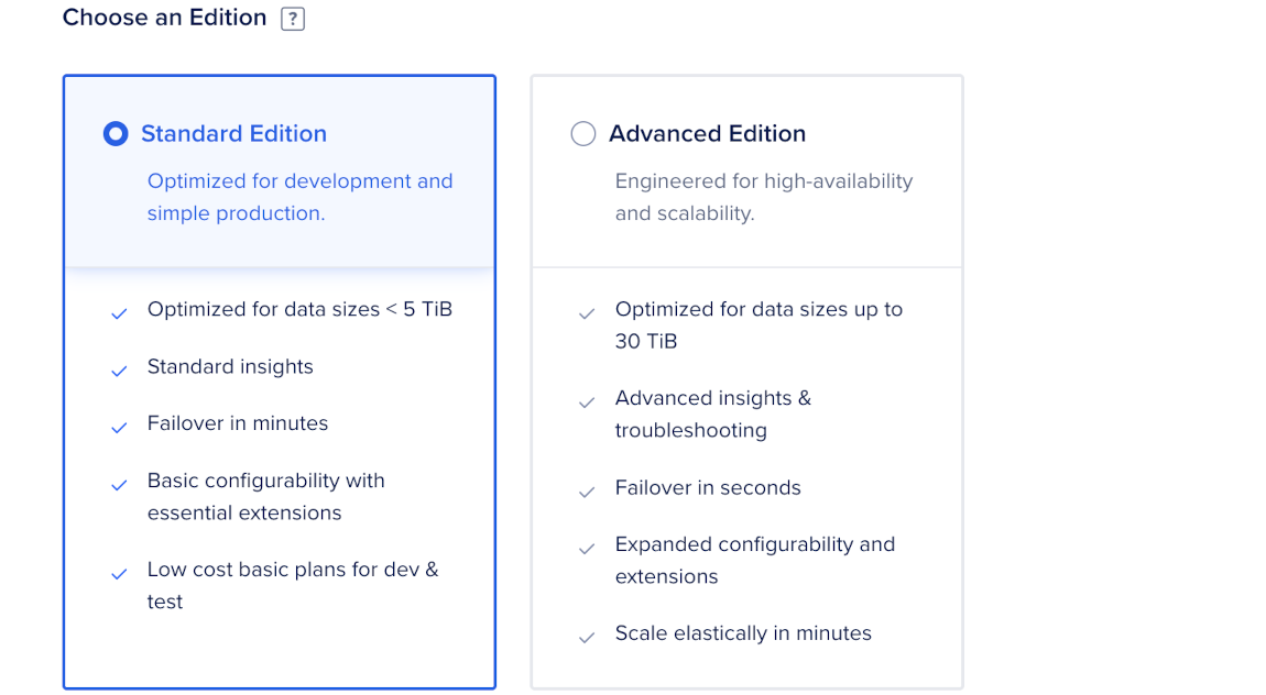 Choose an edition section with Standard Edition selected and Advanced Edition available.