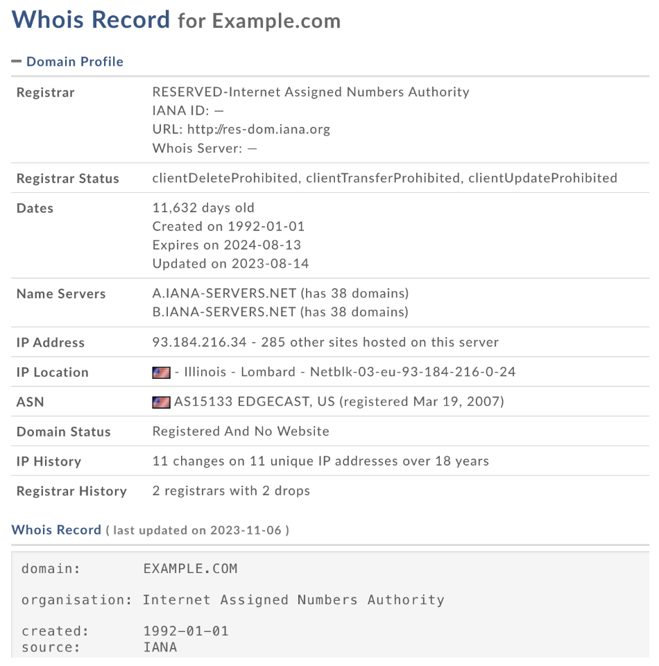 whois domain registrar status