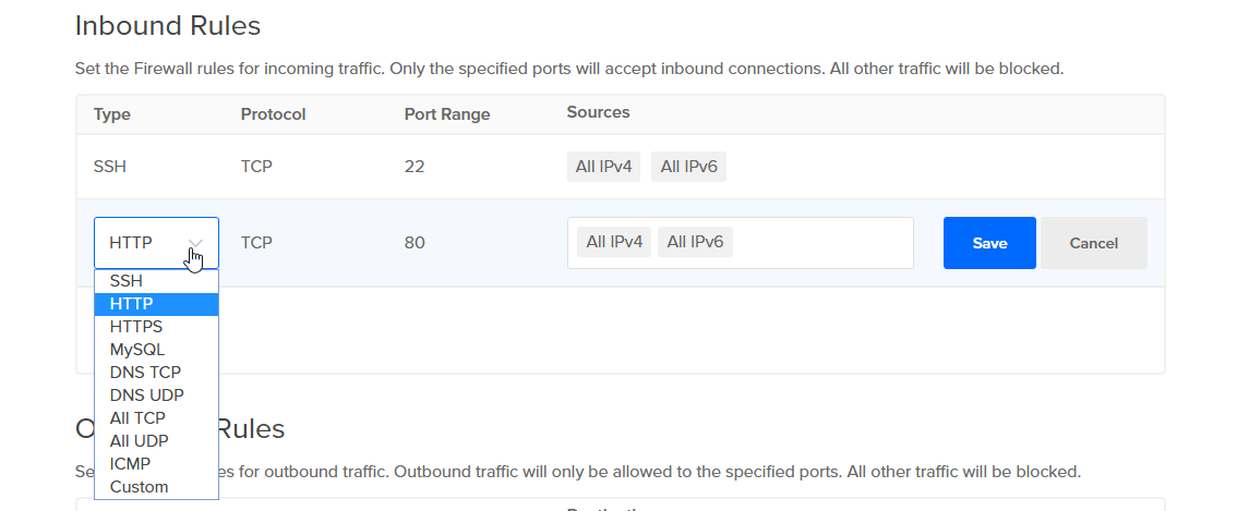 Inbound Firewall Rules Example