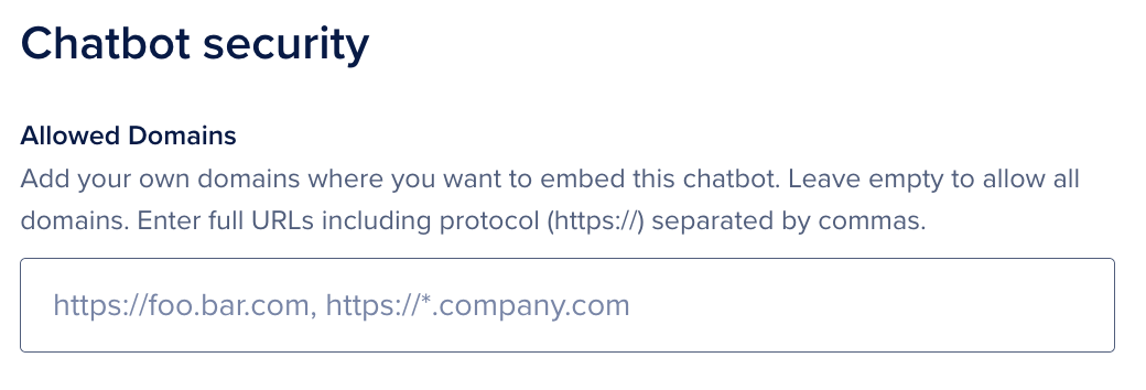 Chatbot add domains
