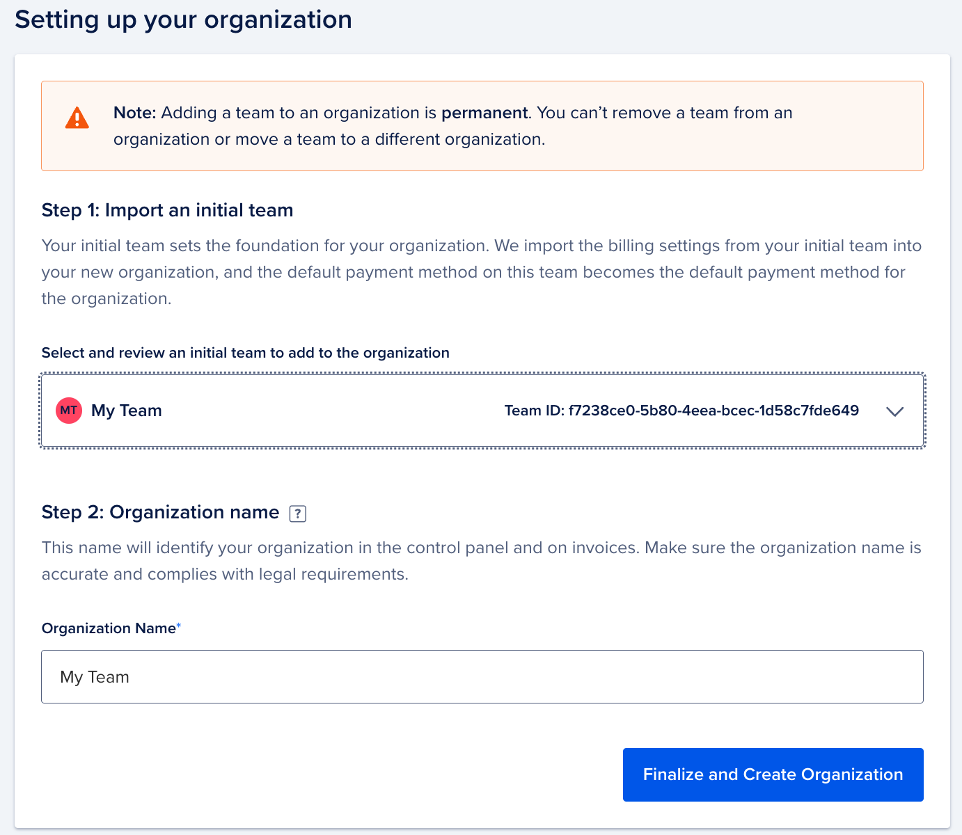 Setting up your org