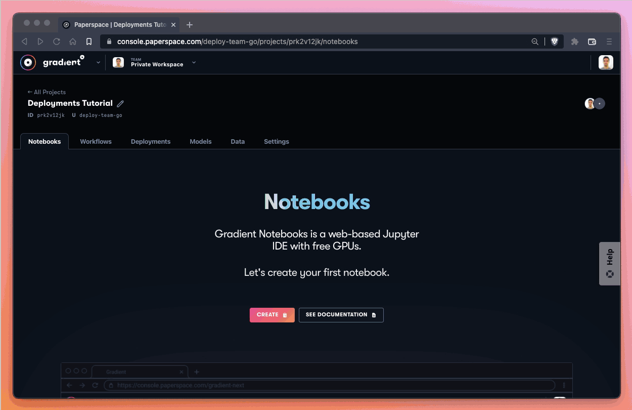Create a notebook using the TensorFlow 2 runtime