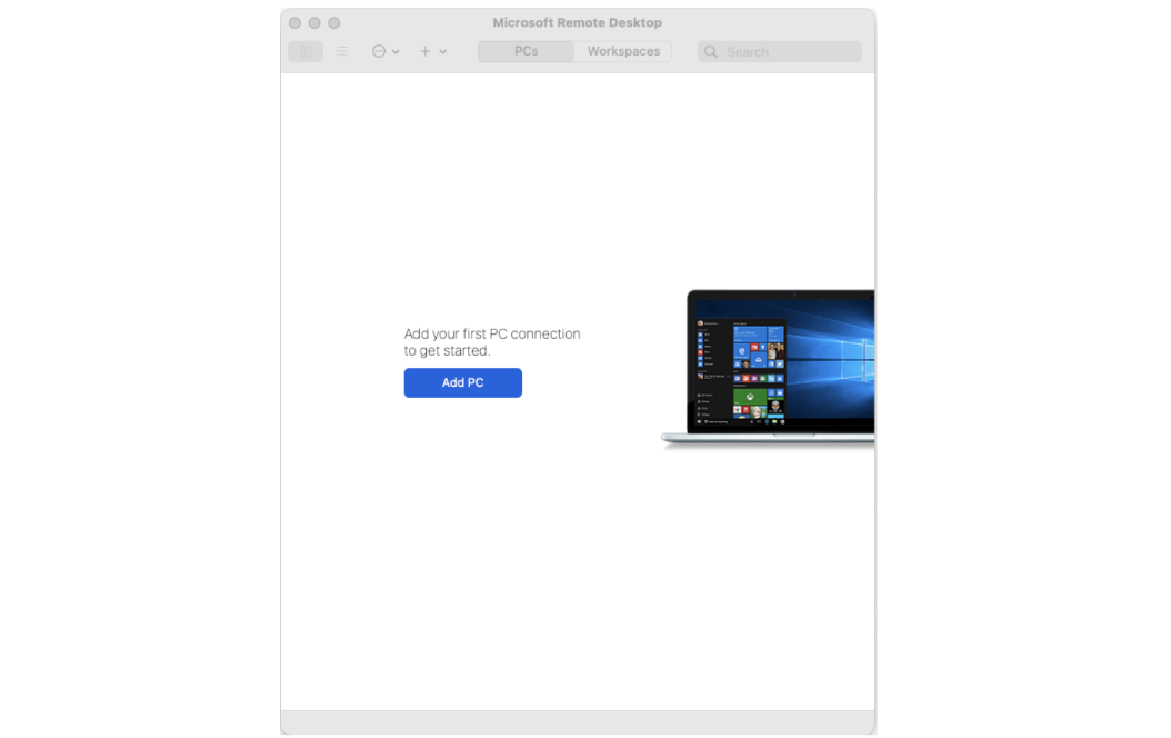 Adding your PC to Microsoft Remote Desktop app
