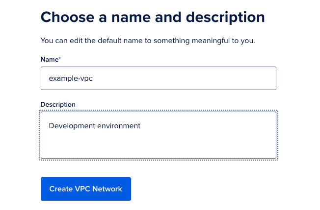 Create VPC Network